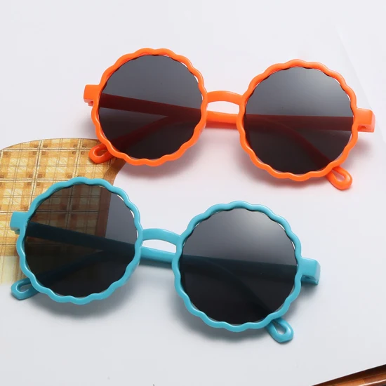 2022 novo design de moda bonito quadro redondo crianças uv400 óculos de sol colorido viagem ao ar livre crianças óculos de sol