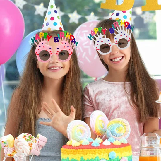 Doce creme bolo de aniversário óculos festival óculos de sol feliz festa de aniversário presente promocional brinquedos romance crianças óculos de sol
